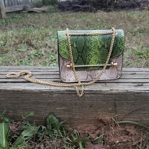 Crossbody snake print bag